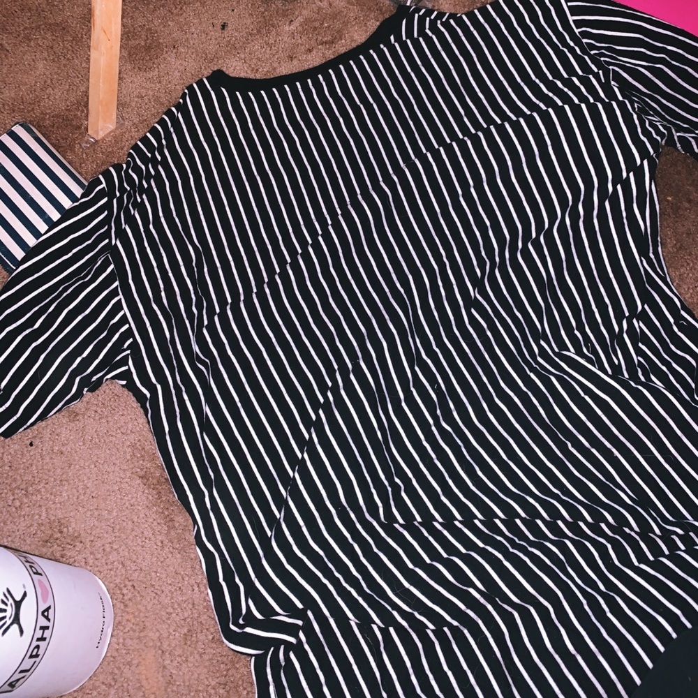 Black and white striped tee